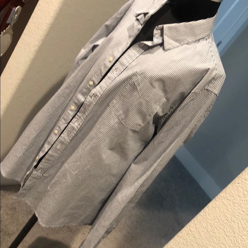 Black and White Casual Button Down Shirt